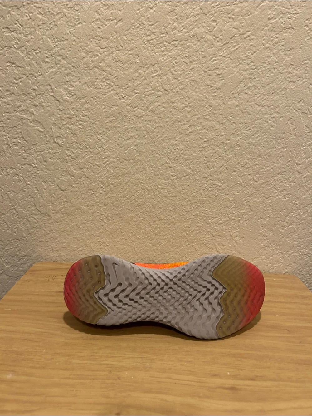 Nike Orange and Pink Flyknit Running Shoes with Black Swoosh